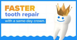 Tooth repair with same day crown